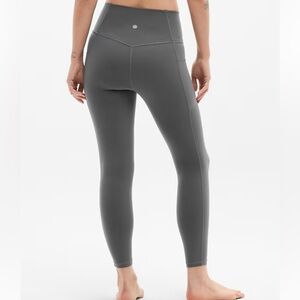 Athleta Charcoal Gray Women High Rise Ankle Leggings with pockets Size XL